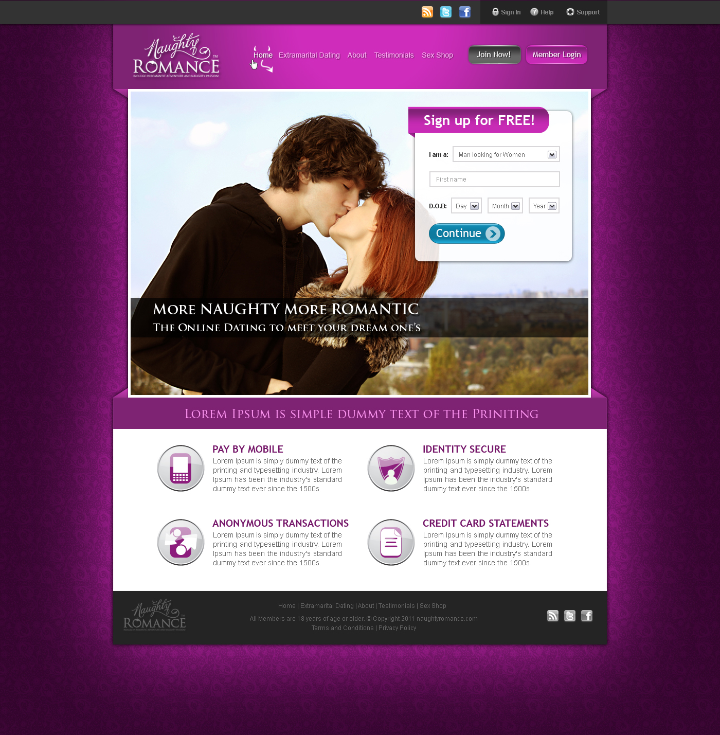 Naughty Romance Adult Dating Site by ~cherrydavinci on deviantART