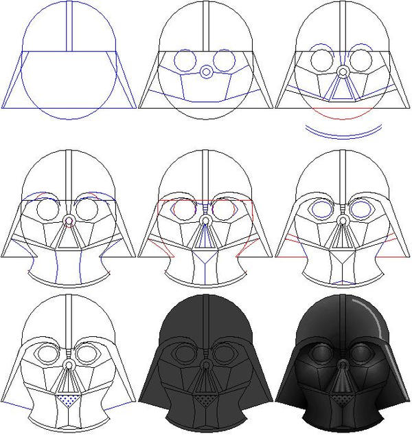 darth vader mask. How to draw Darth Vader#39;s mask