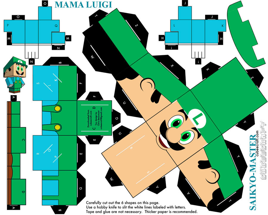 Cubeecraft de Luigi de Nintendo. Manualidades a Raudales.
