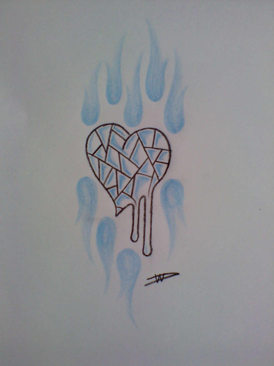 glass heart tattoo design by