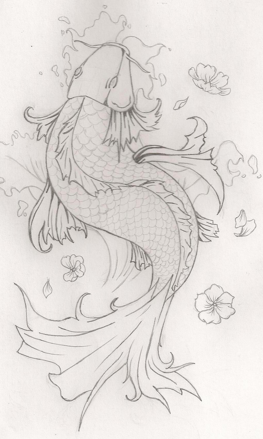 Koi fish tattoo design by