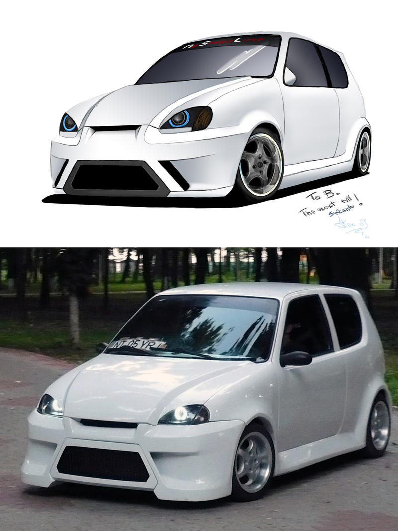 Fiat Seicento drawing-reality