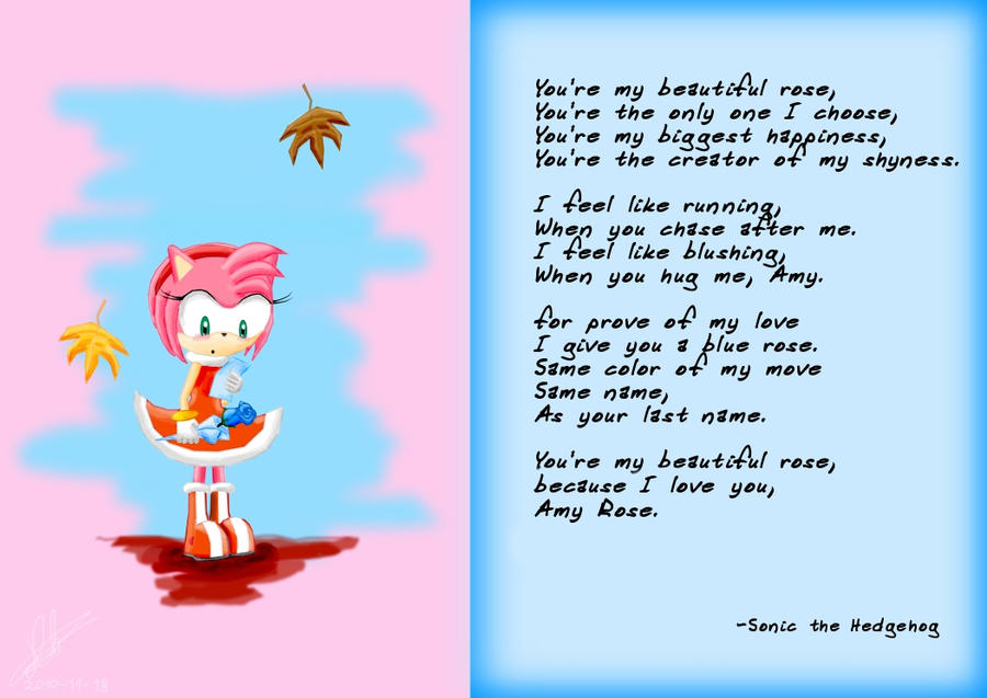 sonamy- sonic's blue rose poem by katie-the-fox