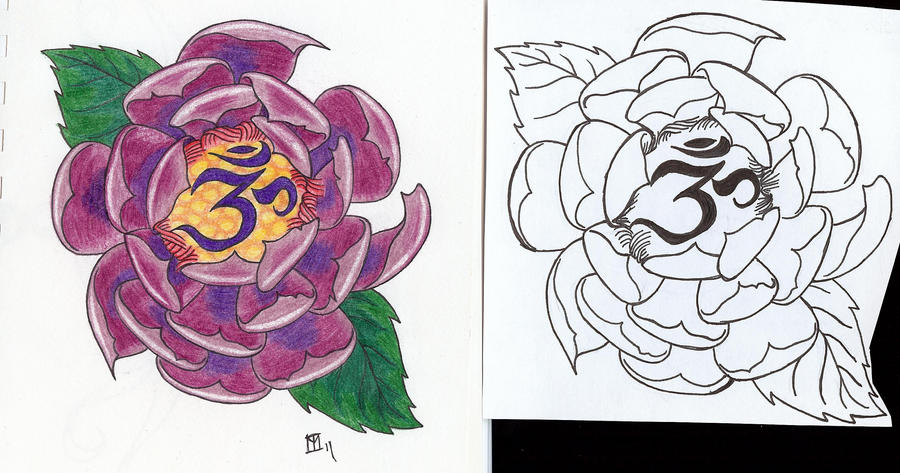lotus tattoo design. Lotus Om Tattoo Design by