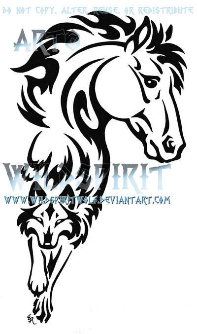 Horse And Wolf Tribal Tattoo by WildSpiritWolf on deviantART