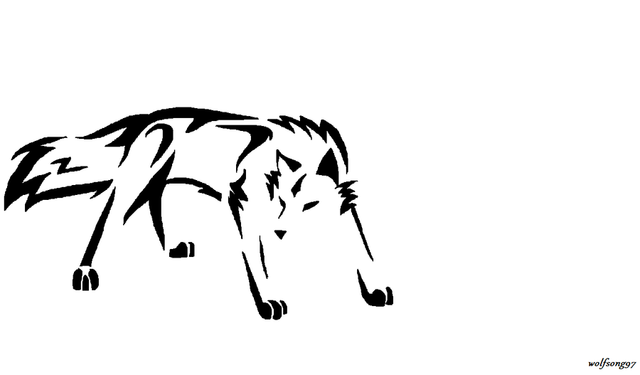 Simple Tribal Wolf Tattoo