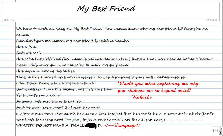 Best friend definition essay