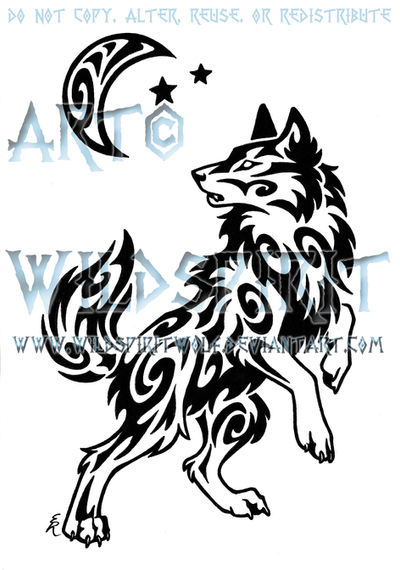 Windy Swirl Wolf And Moon Tattoo by WildSpiritWolf on deviantART