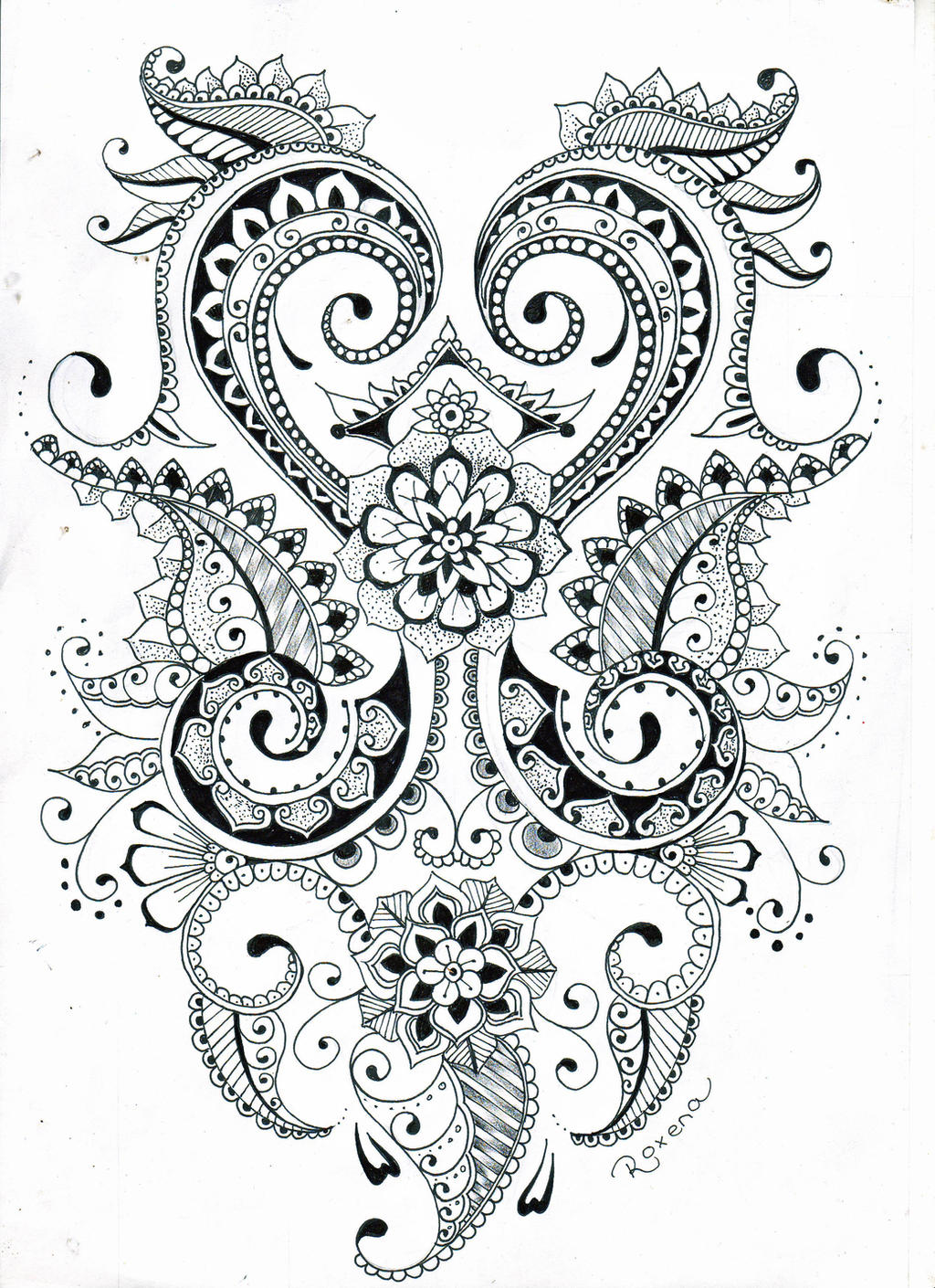 tattoo flower designs coloring pages - photo #23