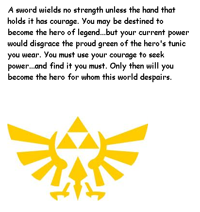 Legend Of Zelda Quote Hero's Shade by crazysonicfan27