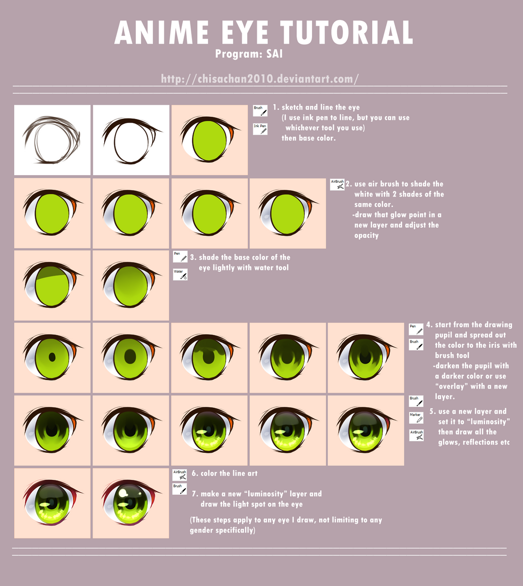 Anime Eye Coloring Tutorial Using Colored Pencils : HOW TO DRAW