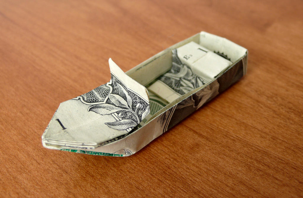 Dollar Origami Boat v4 by craigfoldsfives on deviantART