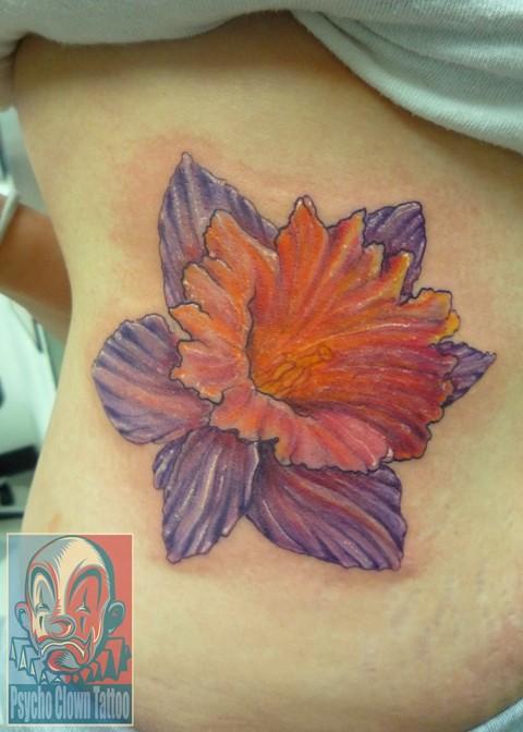 Painterly Flower - flower tattoo