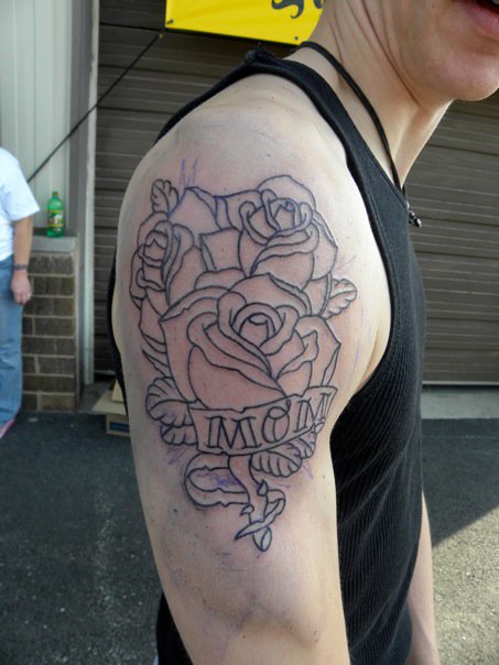 Mom Rose Tattoo outline by