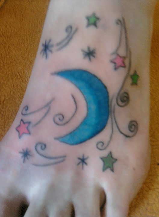 Star and Moon tattoo by