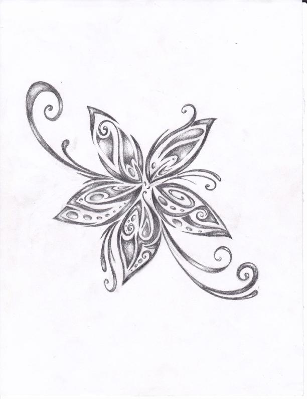 Tribal Flower Tattoo Design