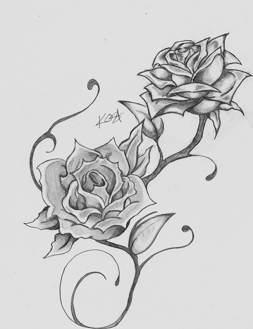 twin roses | Flower Tattoo
