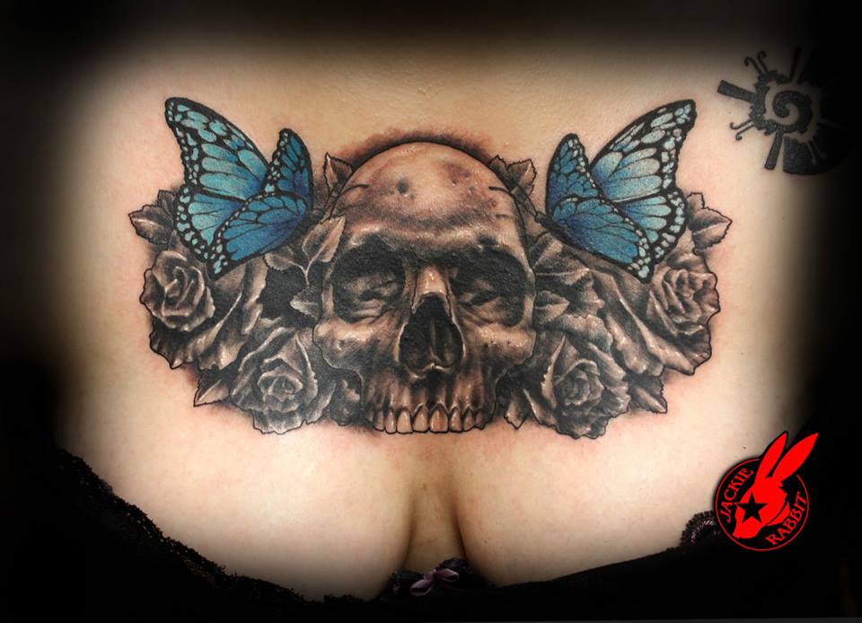Skull Chest Tattoos For Women