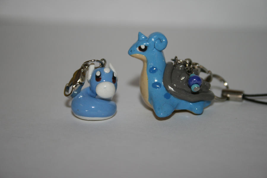 Lapras and Dratini Clay Charms by KatyA on deviantART