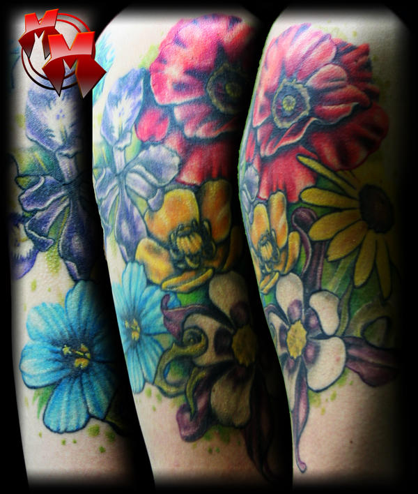 flower quarter sleeve | Flower Tattoo