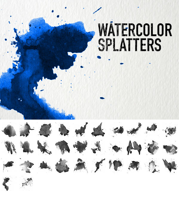 Watercolor Splatters by pstutorialsws