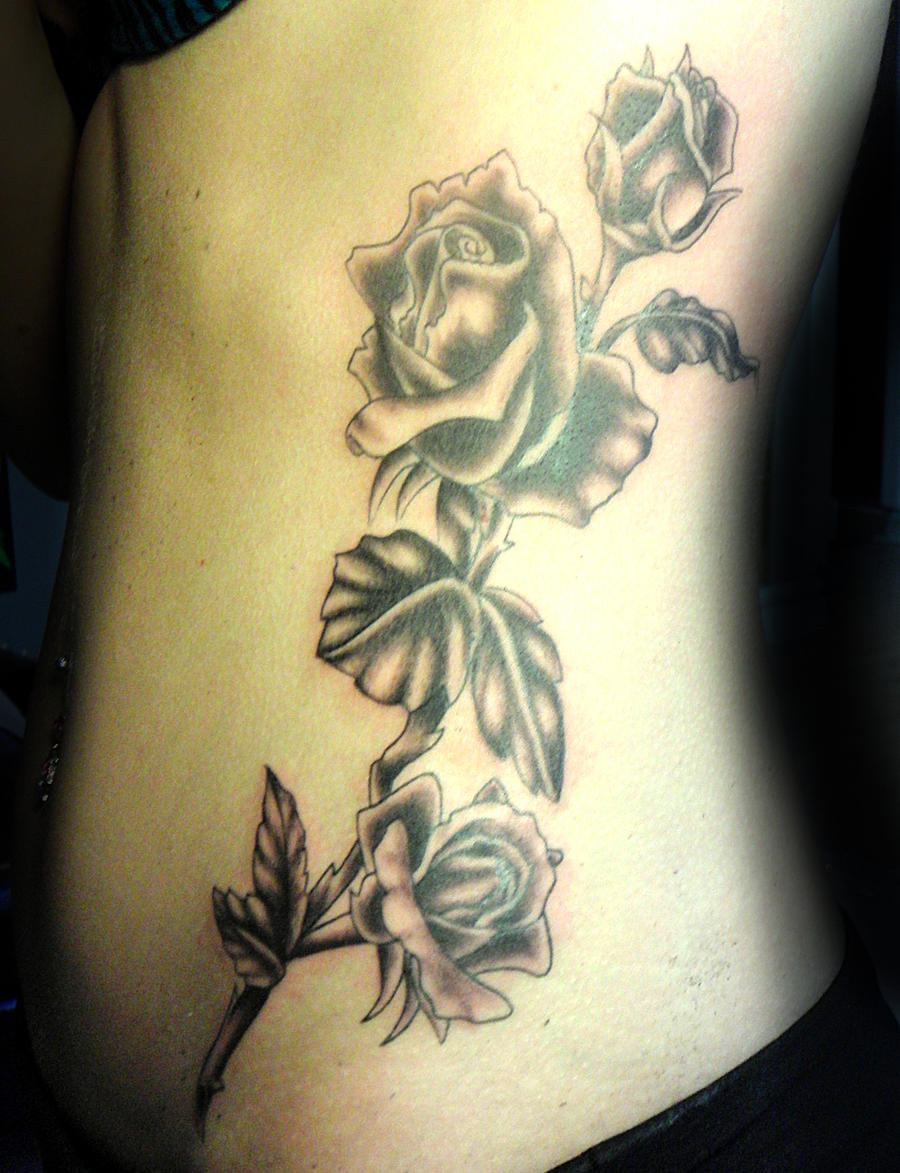 rose tattoo on ribbs by