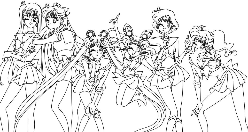 sailor moon group coloring pages - photo #18