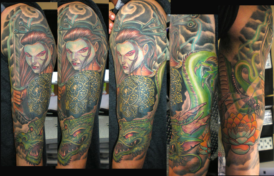 Samurai Geisha Cover up - dragonfly tattoo
