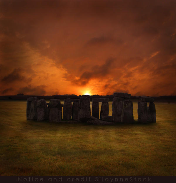 Stonehenge Sunset Stock by