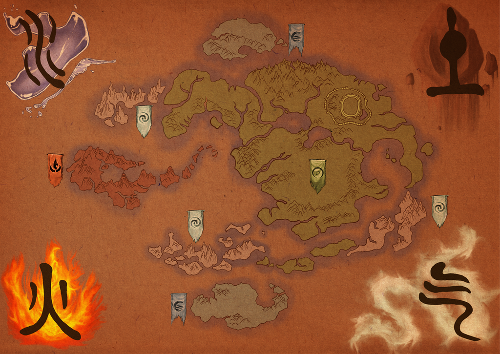 Avatar: the Last Airbender Map by ~tipsycakes on deviantART