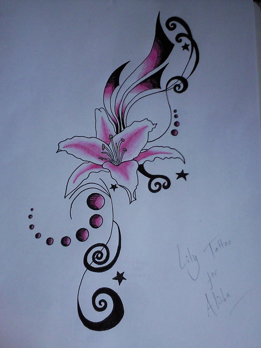 Pink Lily Tattoo by jesswood