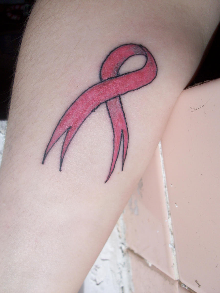 Breast Cancer Ribbon Tattoo by