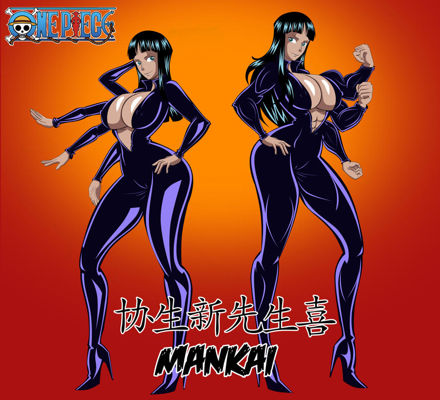 The Nico Robin: Rokushiki Style Project - Rankyaku Kuushuu (Storm leg  Air raid) - While in her Wings form, Robin cuts the air rapidly with  both of her legs, launching multiple air