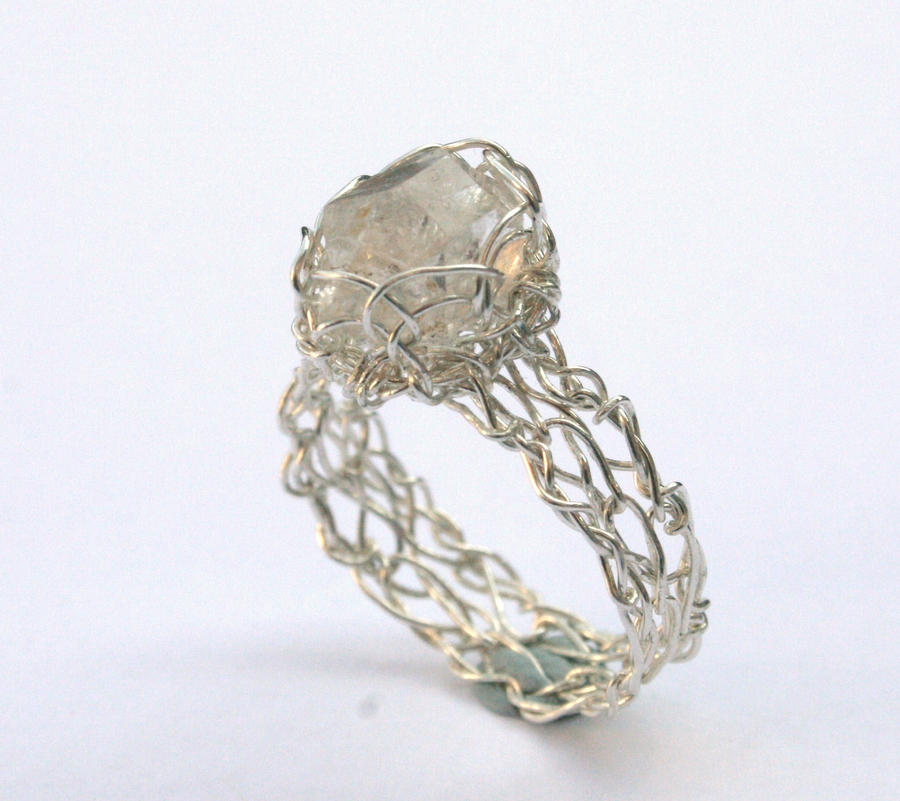 Pagan Wedding Rings on Herkimer Diamond Crochet Ring By  Wrappedbydesign On Deviantart
