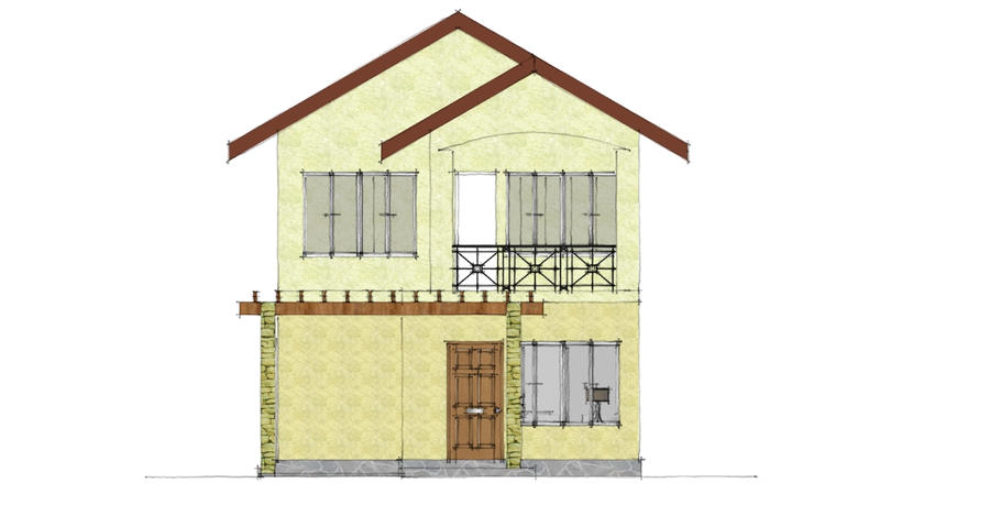 Two Storey Residential Building Front Elevation by  missjahz on