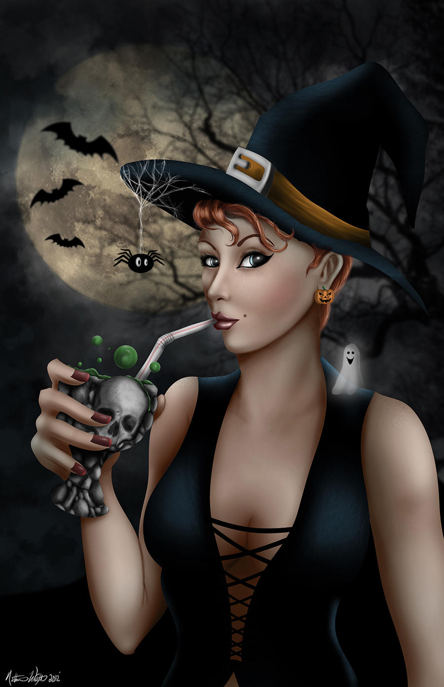 Witch Pin Up 2012 By Art Of Nathan Wright On Deviantart