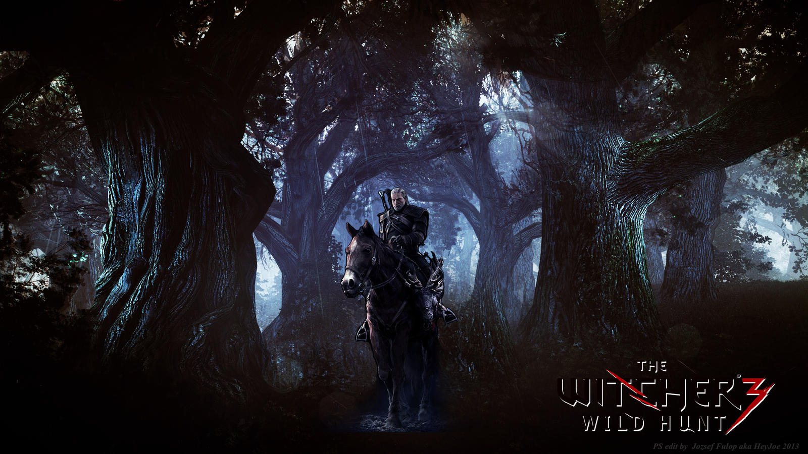 fan_made__witcher_3___riding_in_the_dark_forest_by_hedzsooo-d6u20dy.jpg