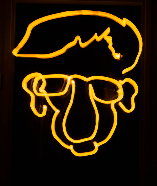 Woody Allen caricature lightpainting