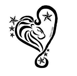 Leo Zodiac Sign and Heart Tattoo