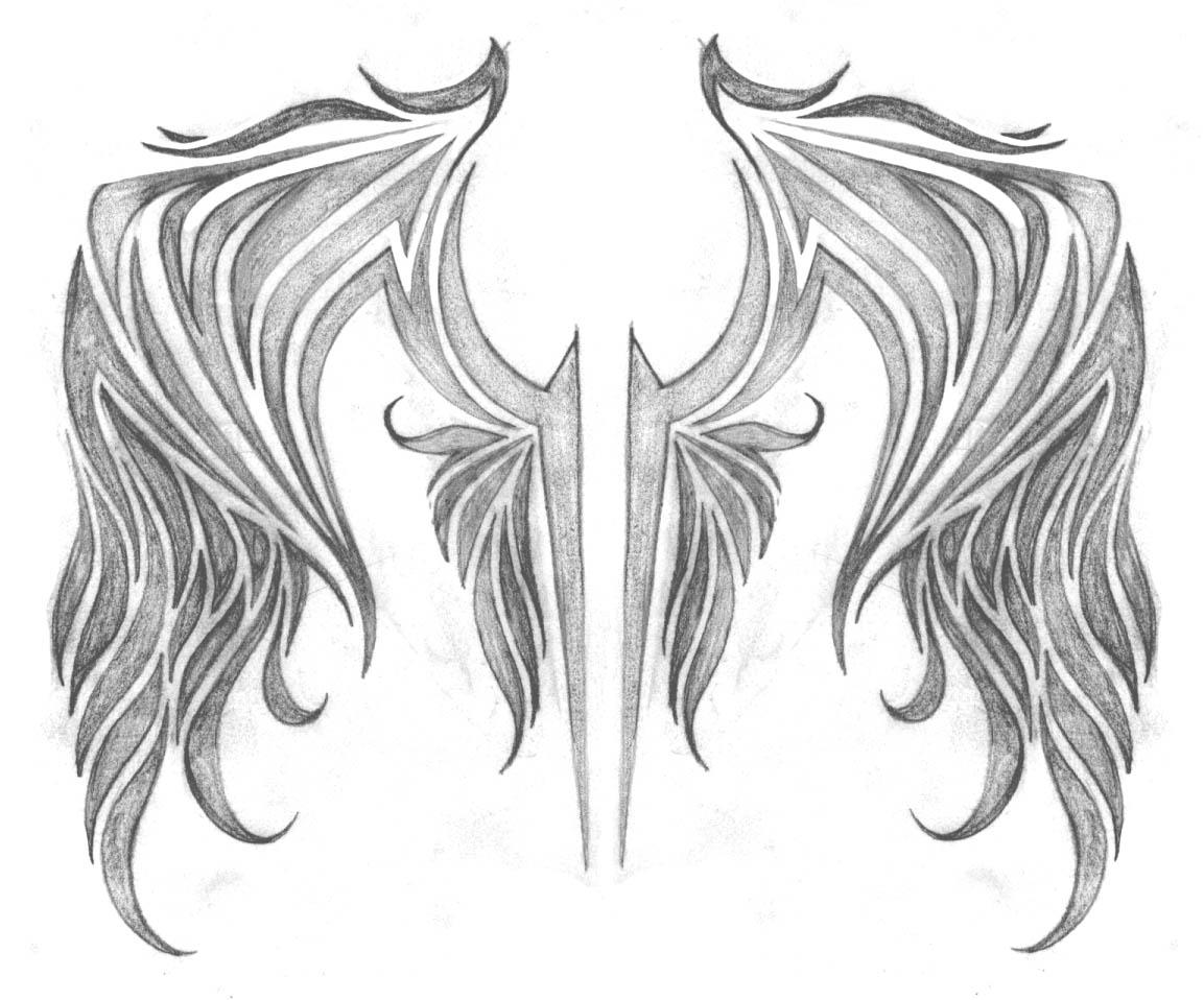 archangel wing tattoo pattern