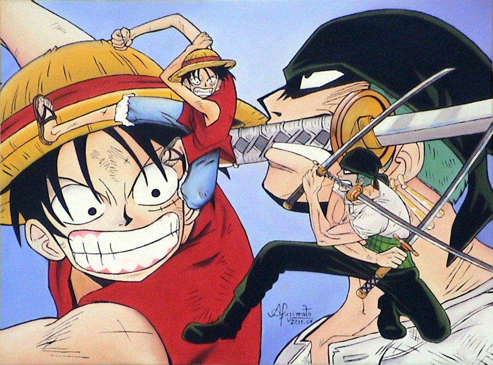 One_Piece___Luffy_Vs_Zoro_by_DrikaFujimo