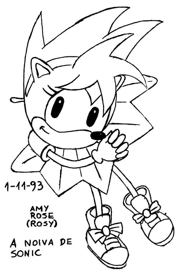 classic sonic and amy coloring pages sketch coloring page
