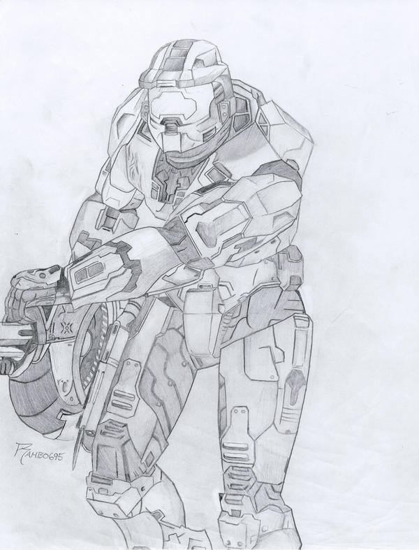 Master Chief Drawing by Nycr0 on DeviantArt