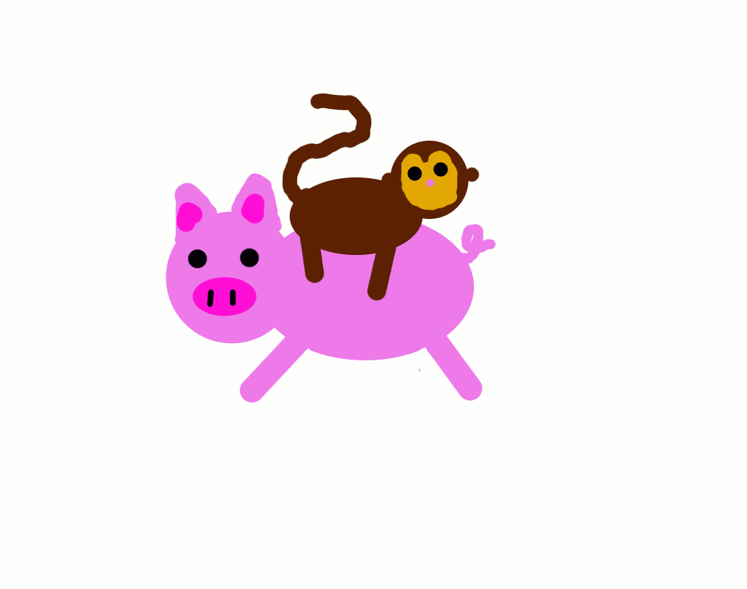 monkey riding on a pig by autobotchari on deviantART