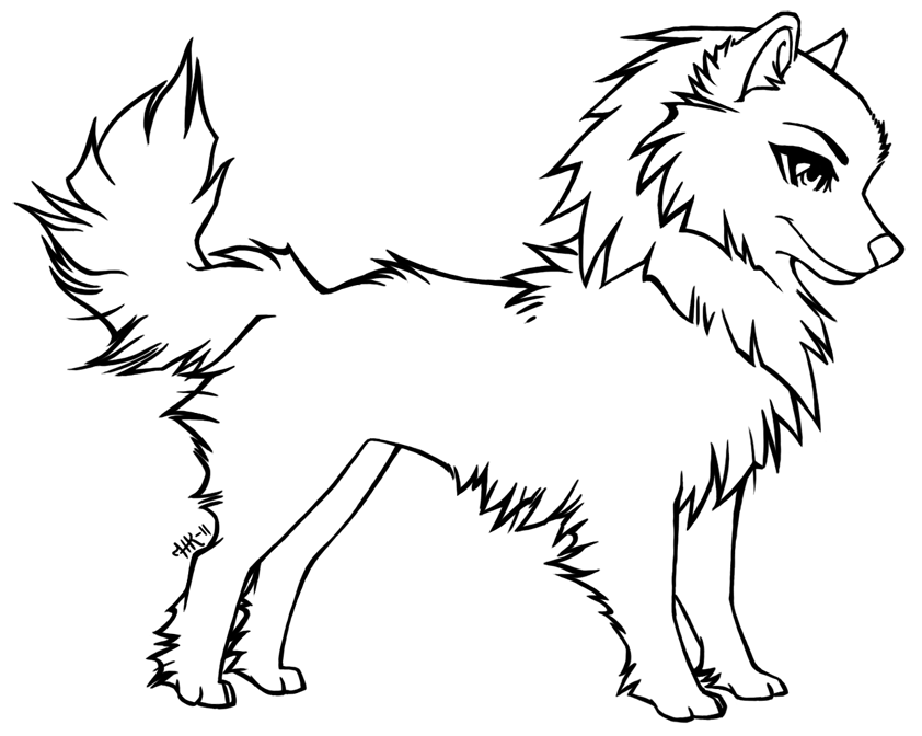 Anime Coloring Pages Dog - Coloring and Drawing