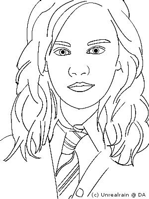 How To Draw Harry Potter Hermione Granger Sketch Coloring Page