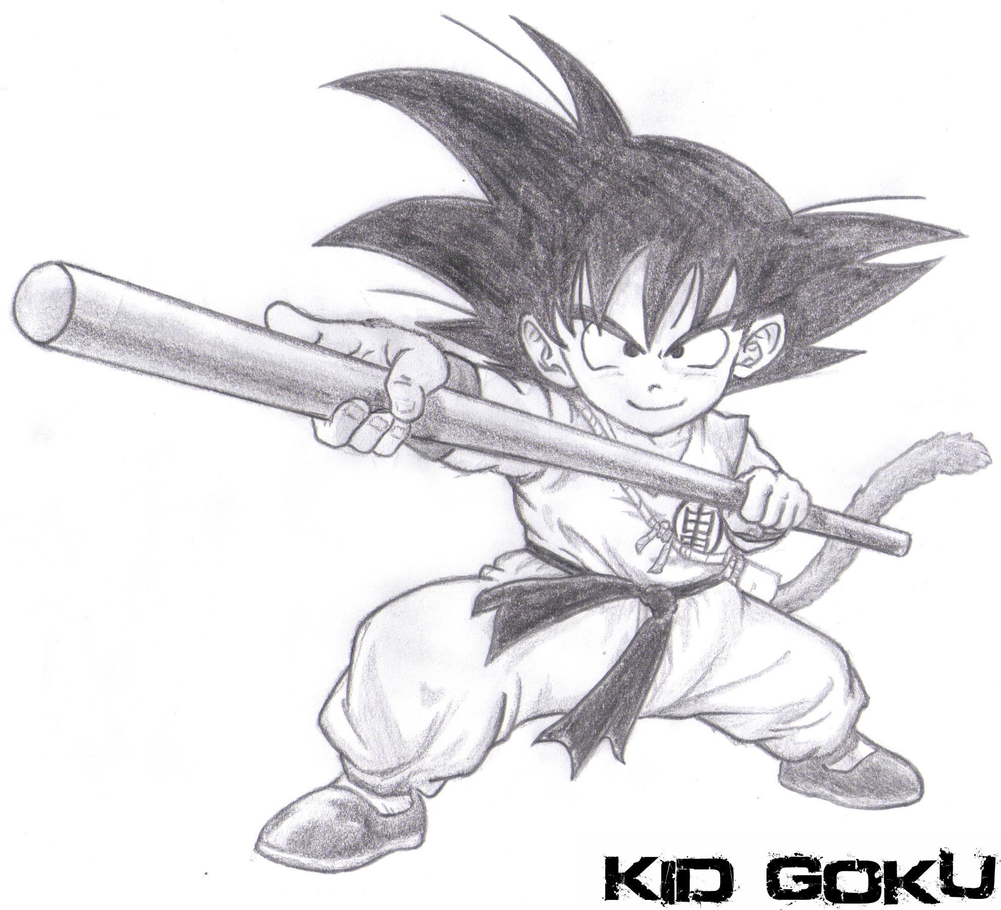 Kid Goku (pencil drawing) by iiHurricane on DeviantArt