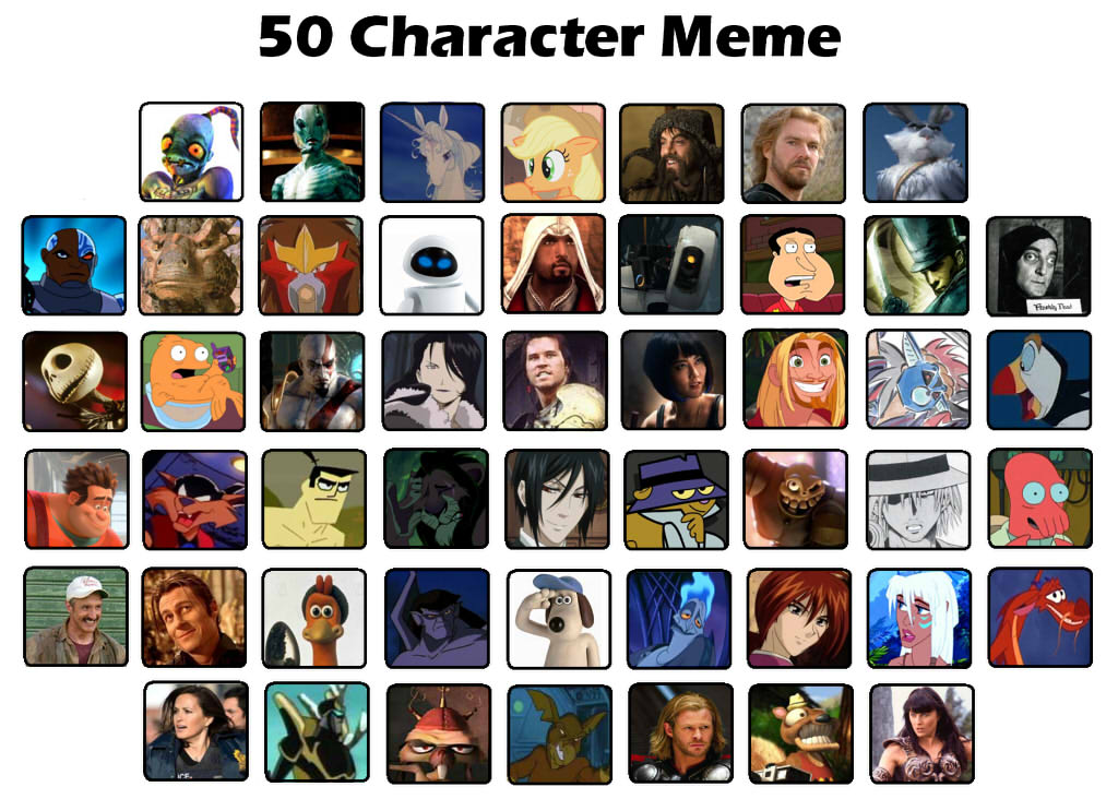 50 Character Meme by RegretfulDragon on DeviantArt