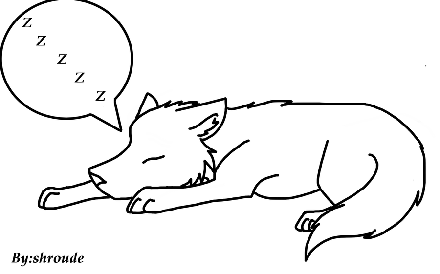 Sleeping wolf lineart by shroude on DeviantArt
