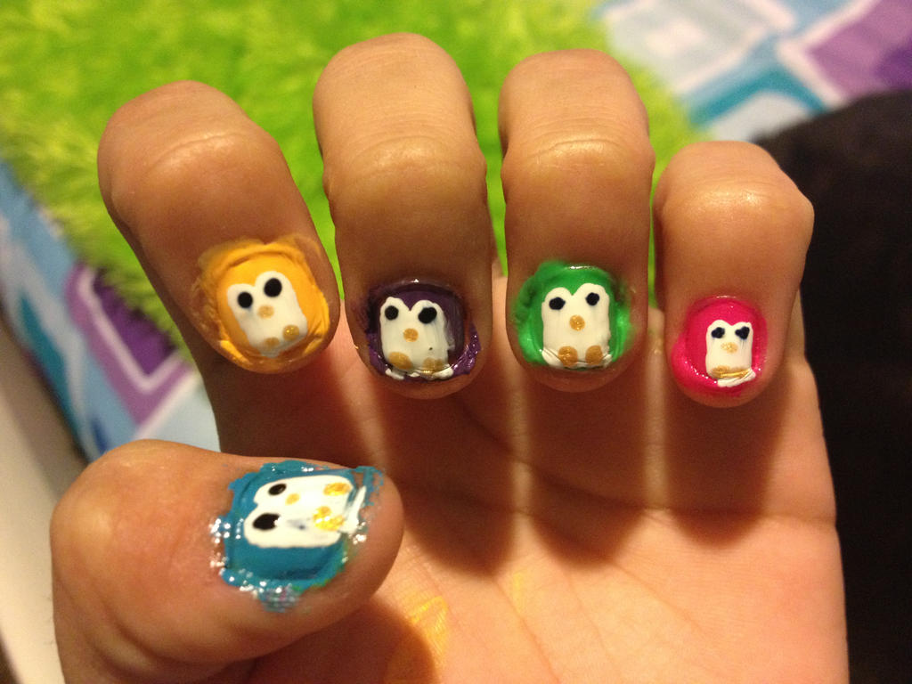 Colorful Penguin Nail Art by PinkyyPromise on DeviantArt